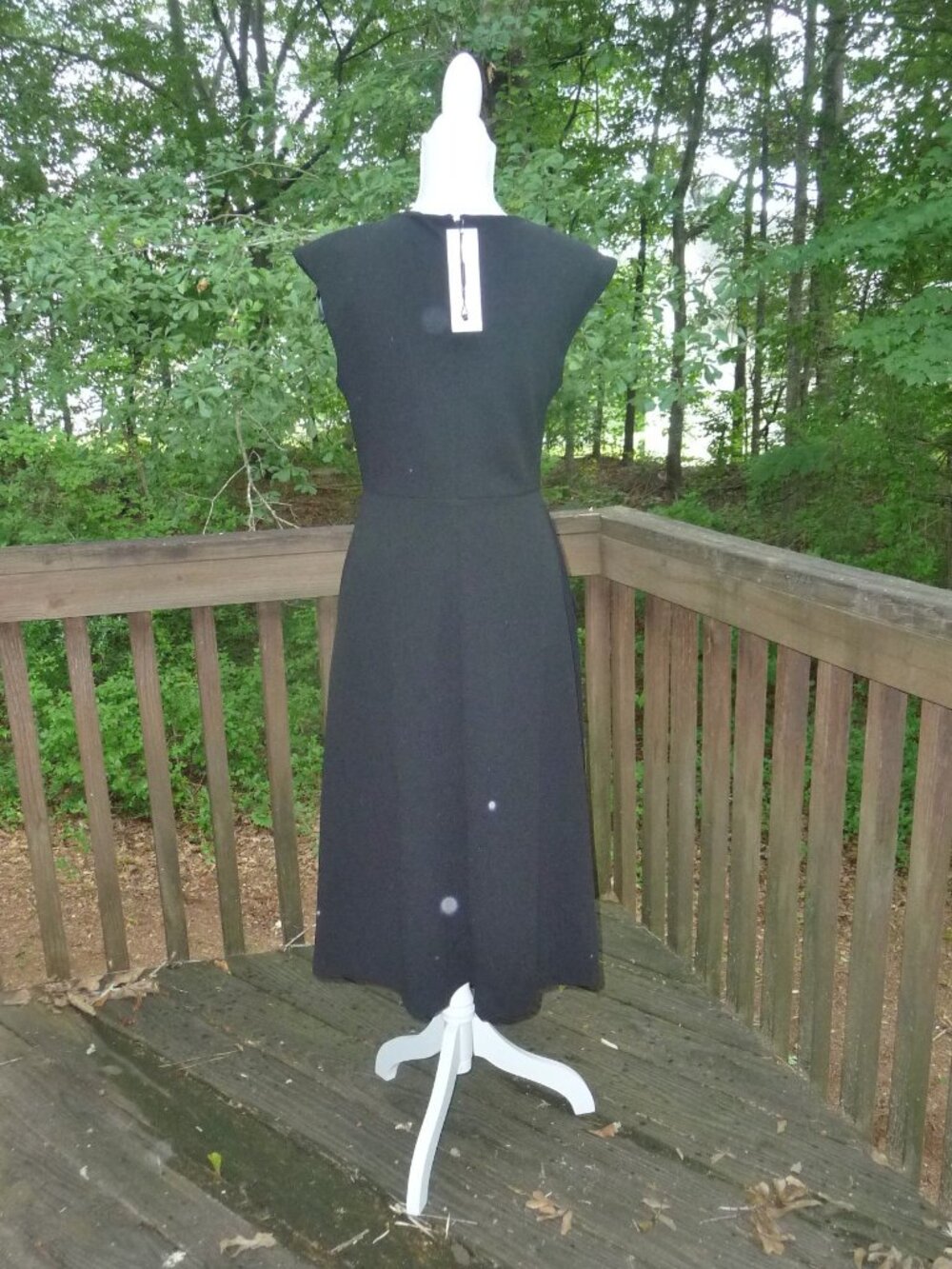 CALVIN KLEIN SIZE 6 BLACK MIDI DRESS - Picture 5 of 8